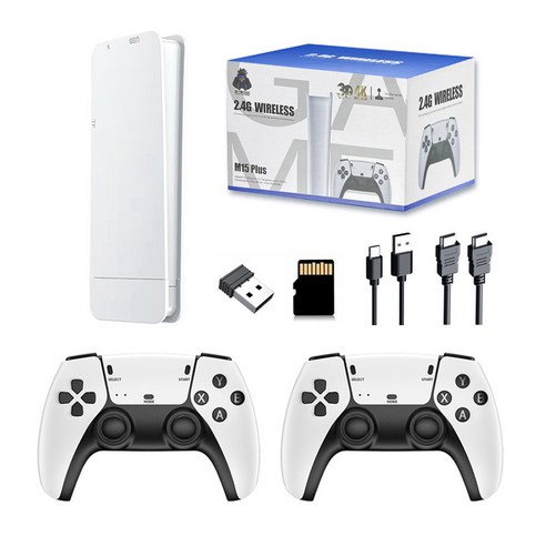PYHO 레트로 게임 콘솔 2.4G 무선 컨트롤러 2개 + HDMI 케이블 + 메모리 카드 + USB 케이블, M15