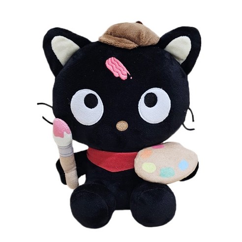 산리오 미술 초코캣 중형 봉제 인형 애착 고양이, 혼합, 1개, 25cm