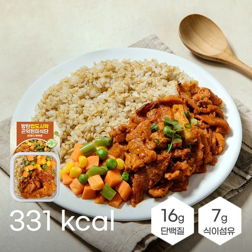방탄푸드 도시락 곤약 현미 식단 보리밥 제육볶음 230g 냉동 FMD 컵밥, 230g, 10개