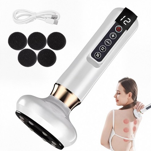 부항 자동 제습 12단 조절 진공 흡입력 온열 충전식 흡착 안마기 고주파마사지기 이미지 2