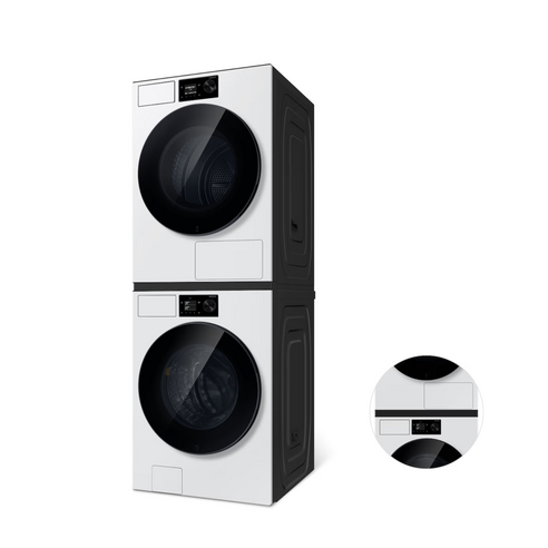 삼성전자 Bespoke AI 세탁기 + 건조기 + 상단설치키트 세트 24kg + 18kg 방문설치, 화이트, WF80H2418BDHW