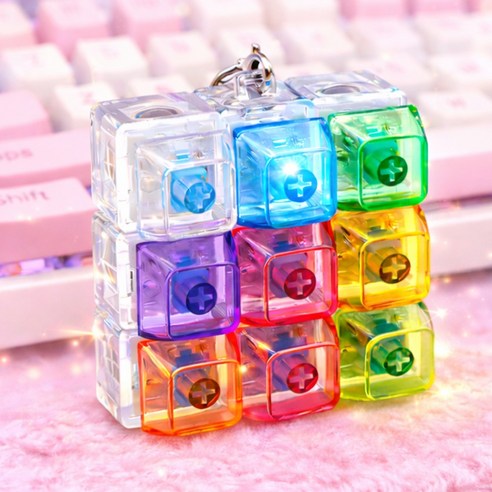 UB toy 키보드 키캡 키링 고급 전체 LED 청축, 1개, 레인보우