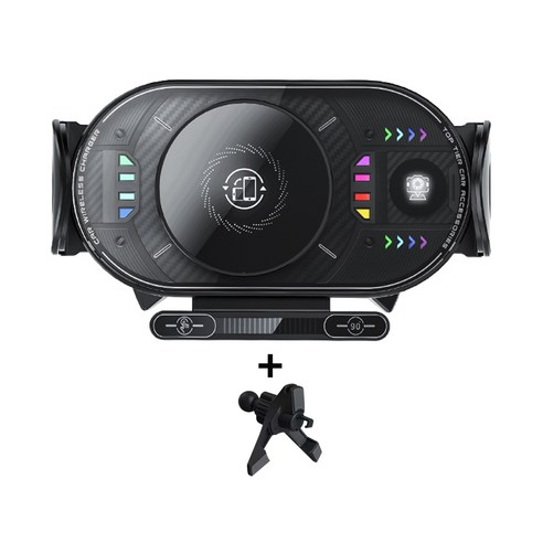 SEVOREN 차량휴대폰거치대 플립 대화면 호환 무선충전 차량용 핸드폰거치대 맥세이프거치대차량용 고속 무선충전 거치대 송풍구형+대쉬보드형, 송풍구고정, 블랙