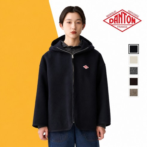 단톤 울 멜톤 후디드 후드 집업 자켓 여성 26FW