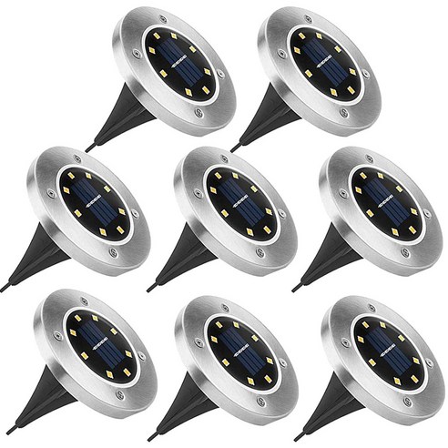 엔빙 태양광 8 LED 매립 잔디등 8개 NV-163, 화이트