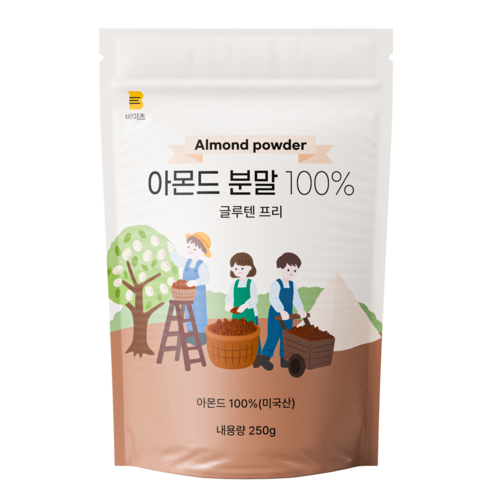 [첨가물 없이 아몬드 100%] 비이츠 글루텐프리 아몬드가루, 1개, 250g