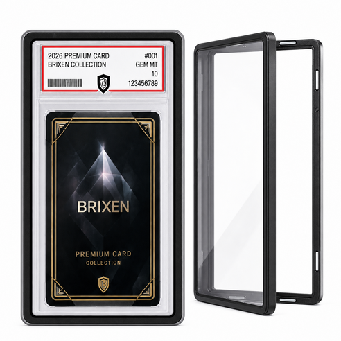 브릭센 PSA BRG CGC 알루미늄 케이스 UV차단 등급카드, 1개, 블랙