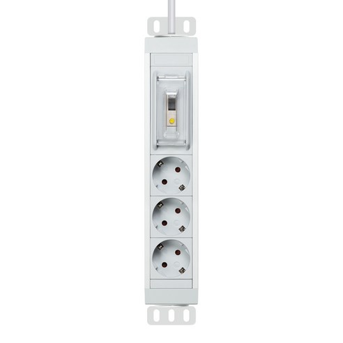 4000W 고용량 알루미늄 3구 멀티탭 누전차단 서버탭, ELCB350MSWT 메탈실버, 1개, 5m