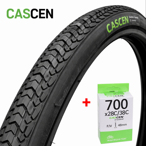 바이클로스 _ CASCEN 카센 자전거타이어 700x35c + 튜브 48mm, 1개
