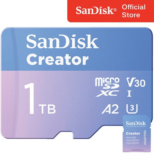 샌디스크 크리에이터 마이크로 SD카드 액션캠 블랙박스 카메라 메모리, 1개, 1TB