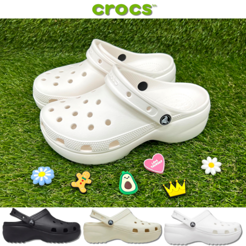 국내100%정품 크록스 CROCS 플랫폼 클래식 클로그 굽높은 신발 여자 샌들 슬리퍼 스포네틱 악세사리