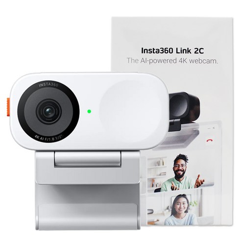 인스타360 Link 2 / Link 2C 화상카메라 라이브 인공지능 AI 4K 웹캠, 화이트, Insta360 Link 2C
