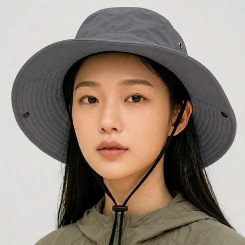 리꼬즈 등산모자 햇빛차단 넓은챙 사파리모자, 그레이