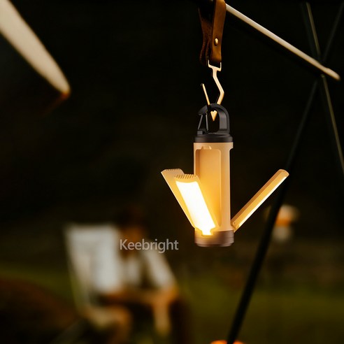 Keebright 3in1감성 캠핑랜턴 3000mAh IP65방수 접이식 무드등 차박 비상조명 이미지 4