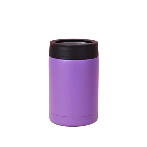 윈스튜디오 보온 보냉 캔쿨러 캔홀더 스테인리스 맥주 소주, 퍼플, 1개, 355ml