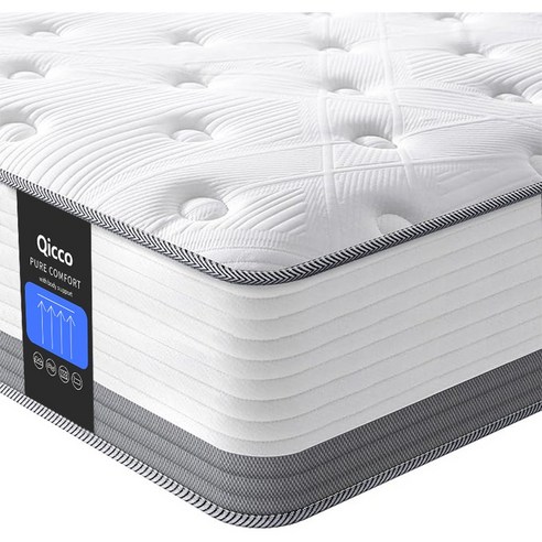 Qicco 침대 매트리스 무음 포켓스프링 바닥 매트리스, 20cm, 중간