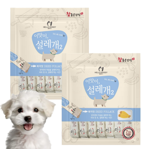 설레개2 강아지 젤타입 짜먹는 영양간식 7P, 북어맛, 105g, 2개