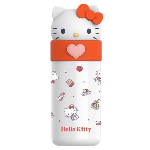 StarR 캐릭터 보온 텀블러 PN-2102, 1개, 350ml, 헬로 키티 레드