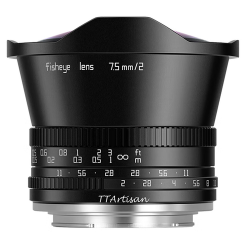 티티아티산 후지필름 X마운트 전용 광각 어안 단렌즈 APS-C 7.5mm F2, 블랙