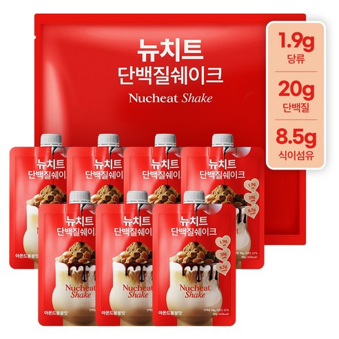 뉴치트 단백질 쉐이크 파우치 아몬드봉봉맛 45g, 7개 이미지 2