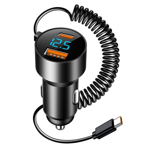 LA DEDIVE 100W 초고속 차량용 충전기 PD3.0+QC3.0+Type-C 3in1 차량용 시가잭 충전기, 블랙, C235 [PD+QC3.0]