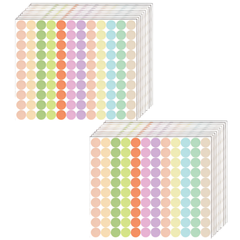 스노벨 컬러 원형 도트 스티커 13mm, 2개, S5182 혼합A형 1200pcs