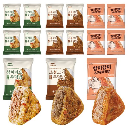 한우물 구운주먹밥 참치김치+참치마요+소불고기, 1.5kg, 1세트