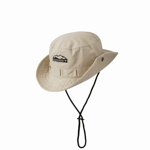 햇볕 아래 모든 순간, 든든한 동반자 OUTDOORS 자수 사파리모자