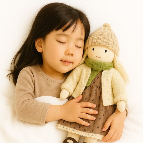 안심이 귀여운 아기 애착인형 수면 봉제 인형, 1개, 안심이-연두, 28cm