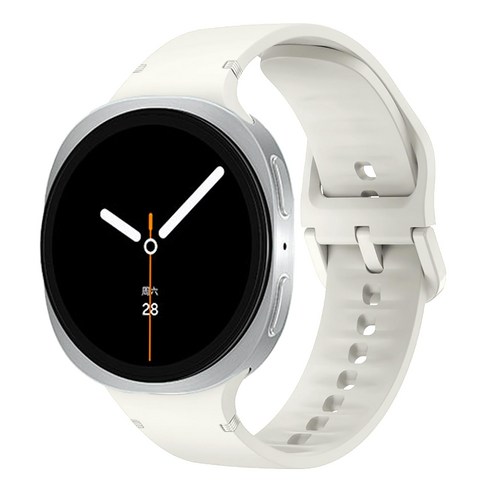 밴드톡 갤럭시워치8 호환 40mm/44mm/클래식 46mm 스포츠 실리콘 스트랩, 화이트