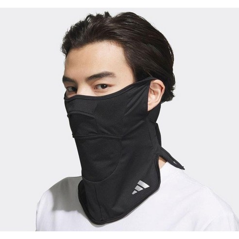 아디다스 남녀공용 자외선 차단 런닝 쿨마스크 쿨스카프 골프 자전거 등산 목토시, HT5742 블랙, L, 1개