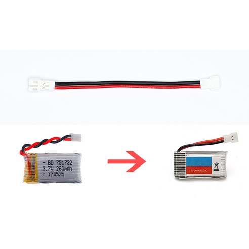 케이블 PH2.0 변환 커넥터 젠더 3.7V 드론 배터리 아답터 1.85 to MOLEX, 1개, (H36)6젠더(1.85-MOL)