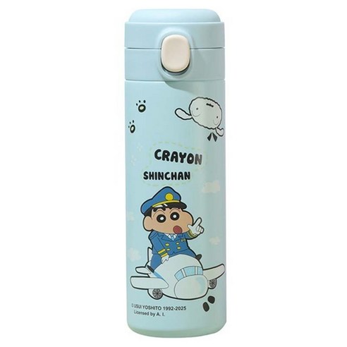 StarR 크레용 신짱 밀크 크림 진공 보온 보냉 텀블러 SC10146, 1개, 450ml, 블루