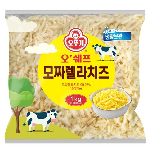 오뚜기 오쉐프 모짜렐라 치즈, 1kg, 2개