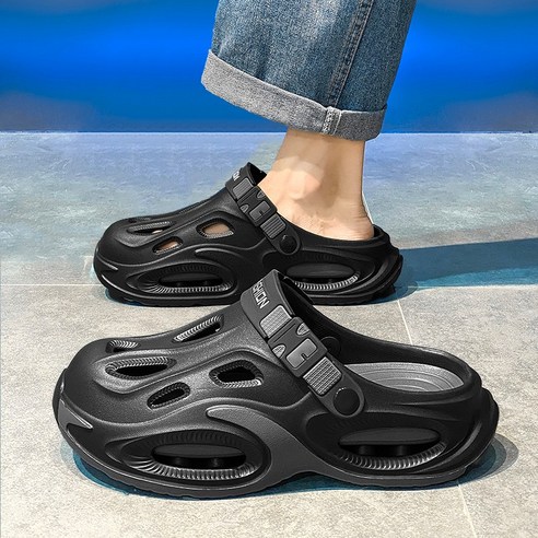 Modern Fashion 남자 심플한 쿠션감 슬리퍼 다용도 펀칭 샌들 W86
