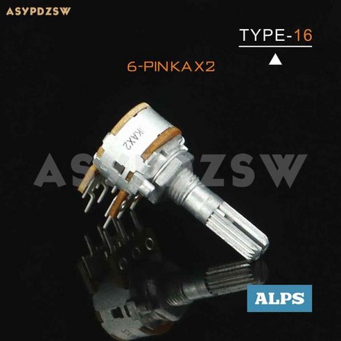 6 핀 ALPS 타입-16 기어 핸들 볼륨 전위차계 RK16 50KAX2 100KAX2 - 액세서리 | 쿠팡