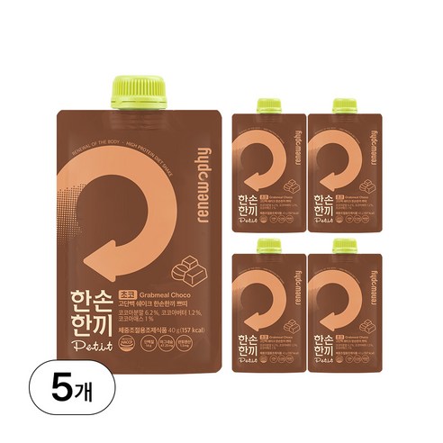 한손한끼 프로틴 단백질 쉐이크 초코맛, 5개, 40g