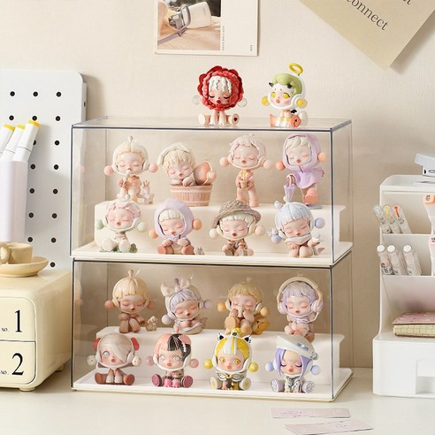 HK.sell 컬렉션 피규어 전시대 투명 아크릴 2단 장식장, 2개