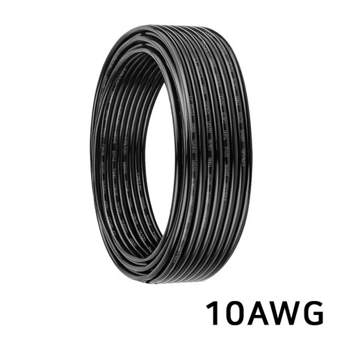 10AWG 실리콘 케이블 드론 RC카 배터리 전원선 고내열 주석도금 구리, 1개, (케이블) 10AWG(블랙)