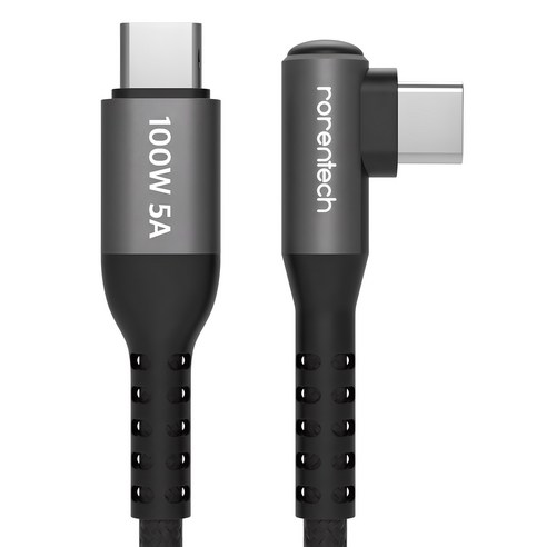 로랜텍 L자형 100W 5A C to C PD 초고속충전 케이블