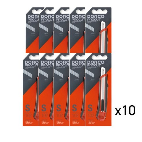 도루코 컷터칼 S102, 혼합 색상, 10개