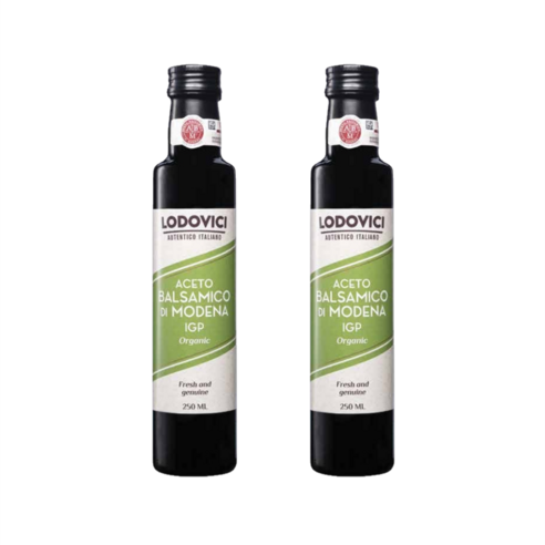 로도비치 이탈리아 저당도 글루텐프리 100% 유기농 발사믹 식초 - IGP 모데나, 2개, 250ml