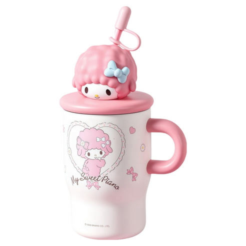 StarR 입체 산리오 캐릭터 빨대 미니 보온병, 1개, 500ml, 비에노