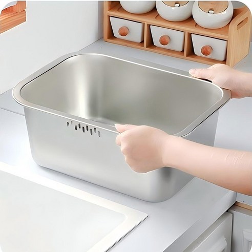 BangPang 가정용 연마제 없는 스테인레스 사각 설거지통 10L 이미지 4