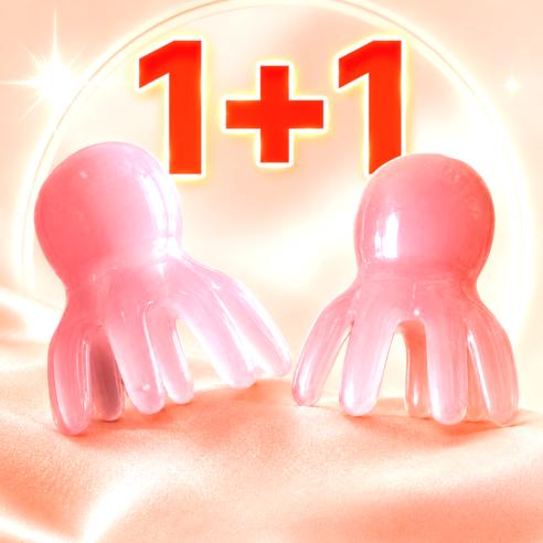 마레코 문어 괄사 미니 두피 마사지기, 핑크, 2개