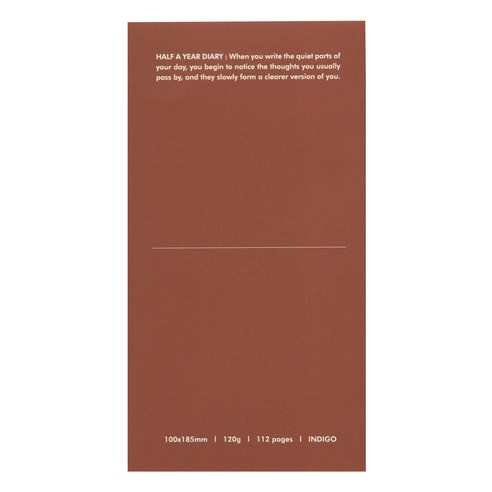 인디고 만년형 기본 6개월 위클리 핸디 다이어리, 브릭, 1개, 브릭