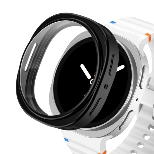 갤럭시워치9/8 호환 케이스 풀커버 젤리 TPU 액정보호 필름 44mm 40mm, 블랙, 1개