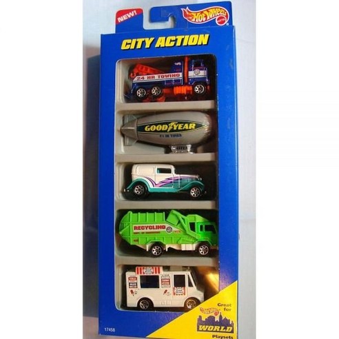 Hot Wheels 1996 City Action 5-Pack Gift Set - 1:64 Scale Collectible Die-Cast Cars With Flashing Light - View #4
