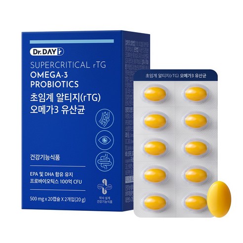 닥터데이알 초임계 알티지(rTG) 오메가3 유산균, 1개, 40캡슐