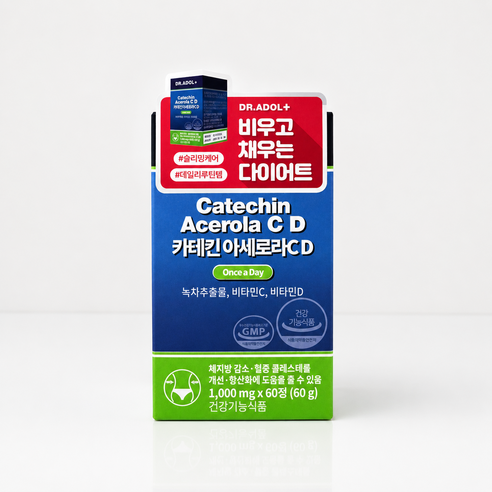 (정품)닥터아돌 카테킨아세로라CD 체지방감소 혈중 콜레스트롤개선 카세킨함유 1000mg*, 1개, 60정